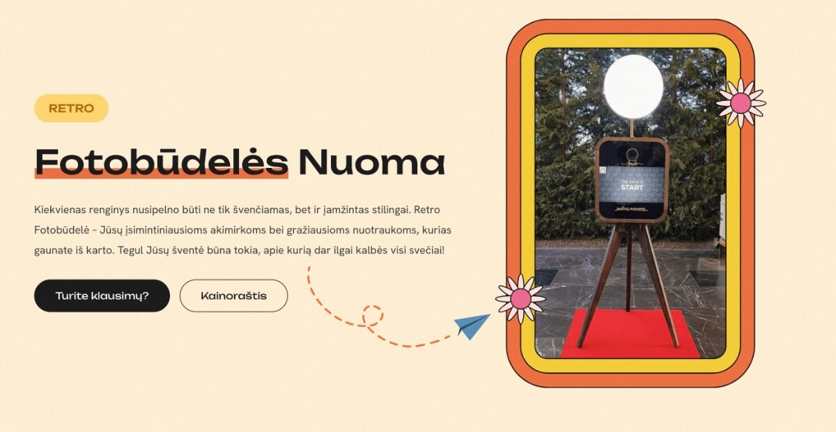Retro Fotobūdelės nuoma Jūsų šventėms