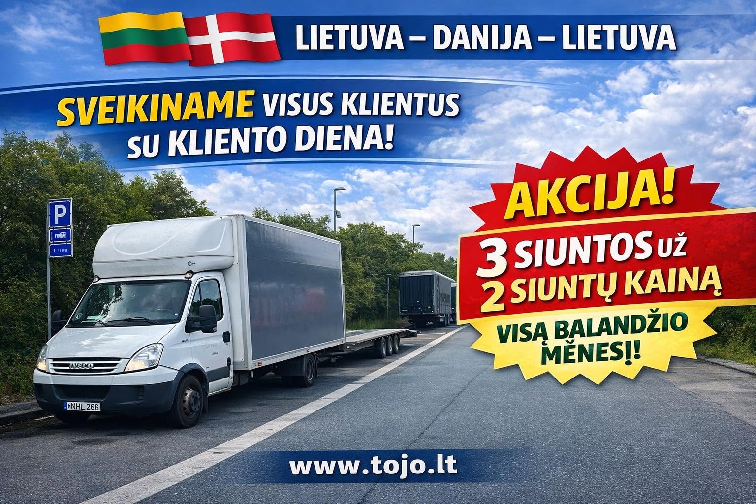 Lietuva – Danija – Lietuva. Kroviniai, siuntos