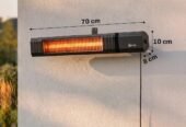 Infraraudonųjų spindulių terasos šildytuvas 2000 W, IP65, pultelis ir programėlė, NAUJAS